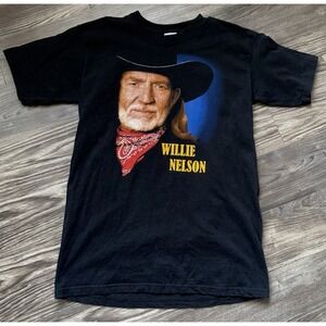 vintage 90s Willie Nelson 16 Biggest Hits black cotton t-shirt Tour Size XL